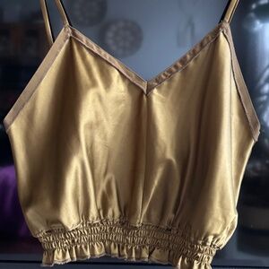 Zara olive/gold cropped tank